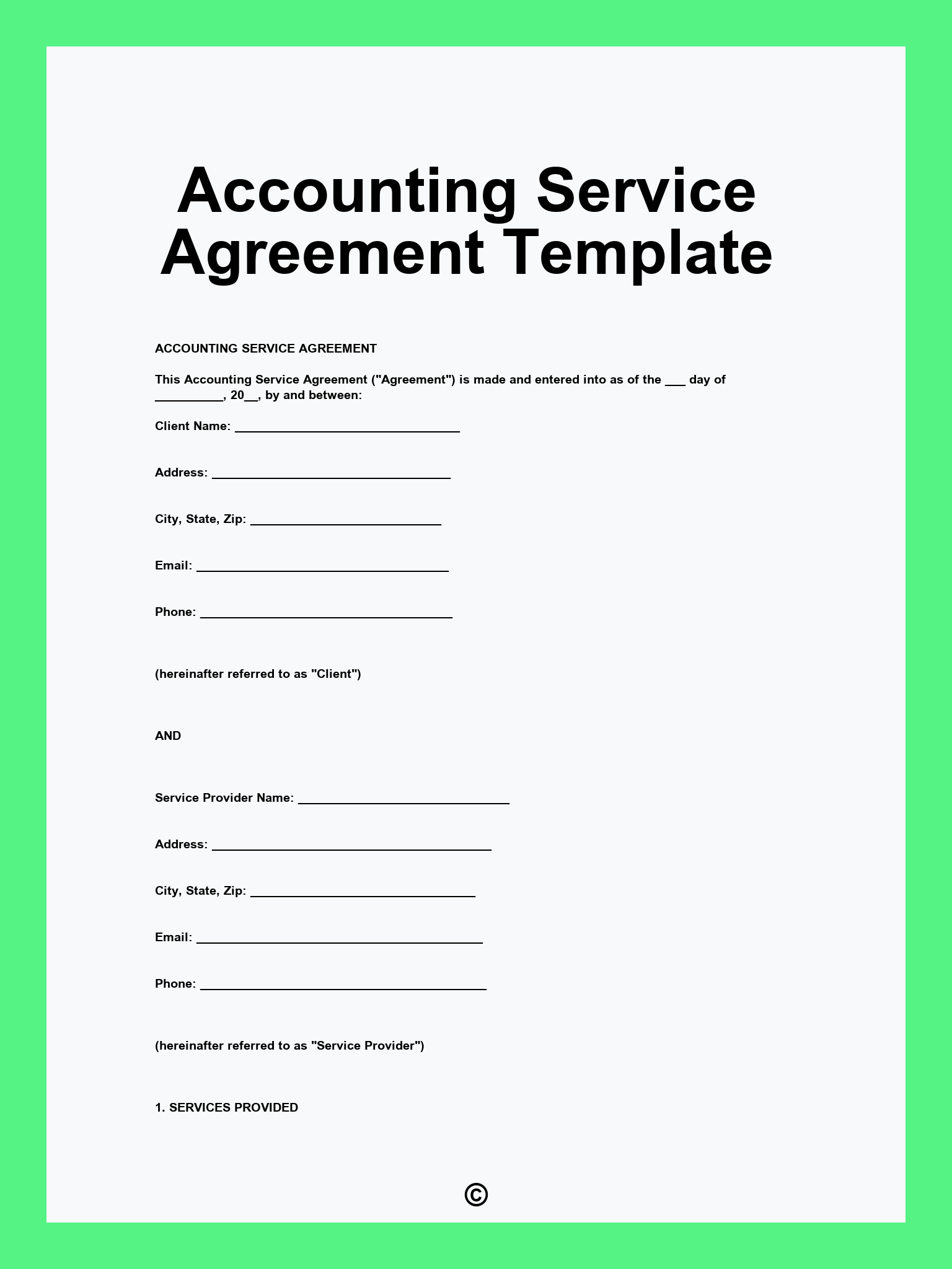 Accounting Service Agreement Template