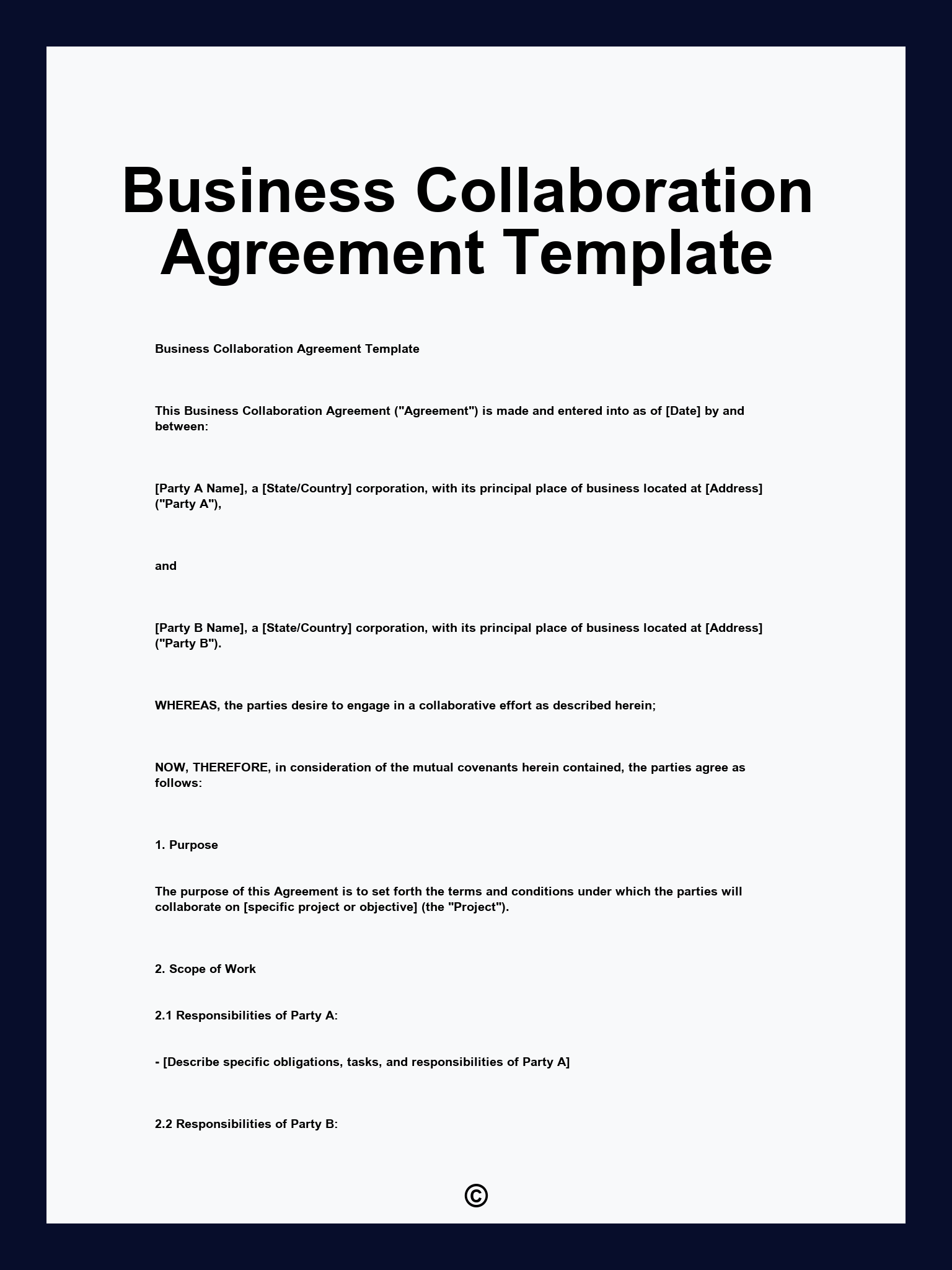 Business Collaboration Agreement Template