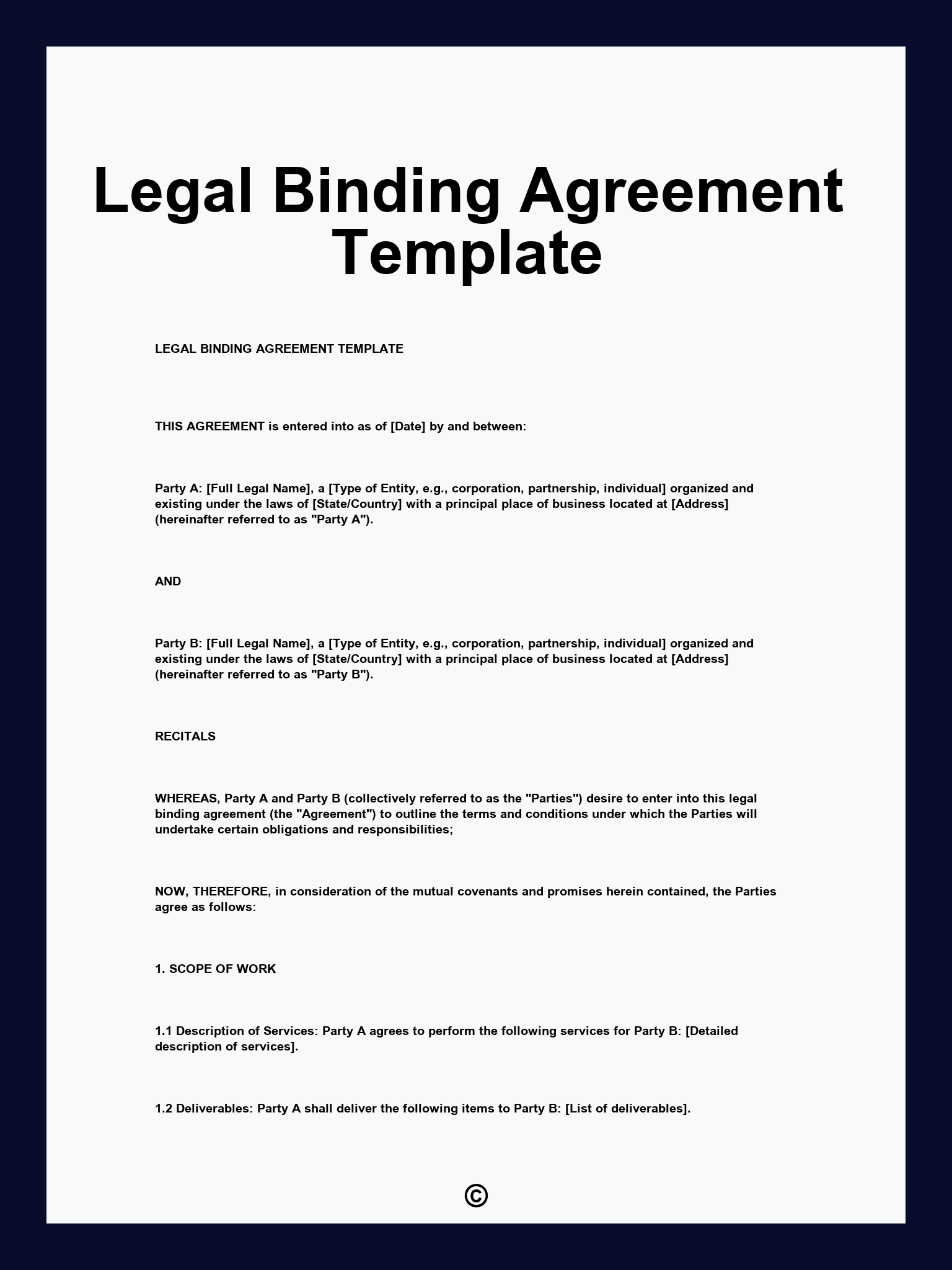 Legal Binding Agreement Template