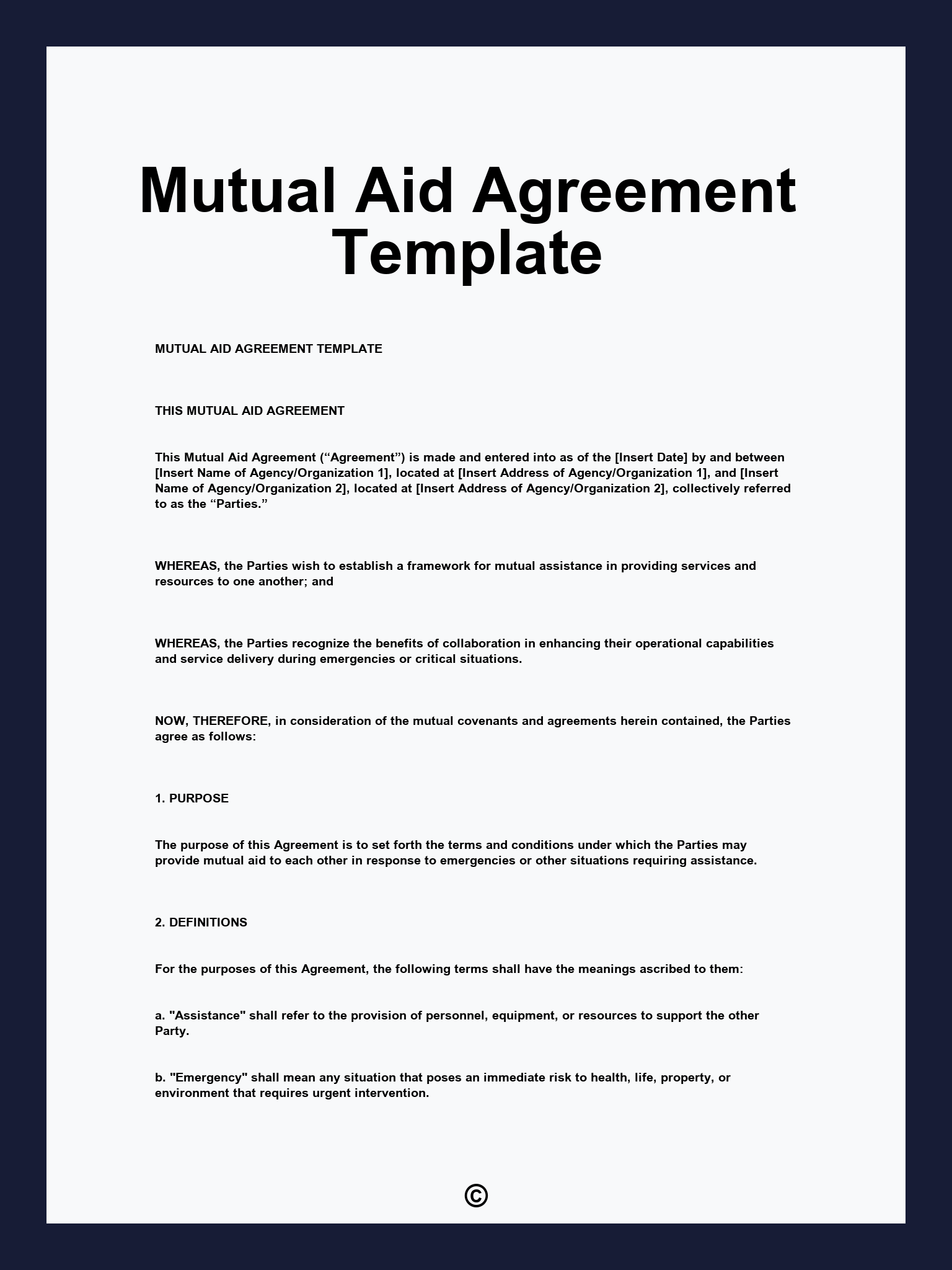 Mutual Aid Agreement Template