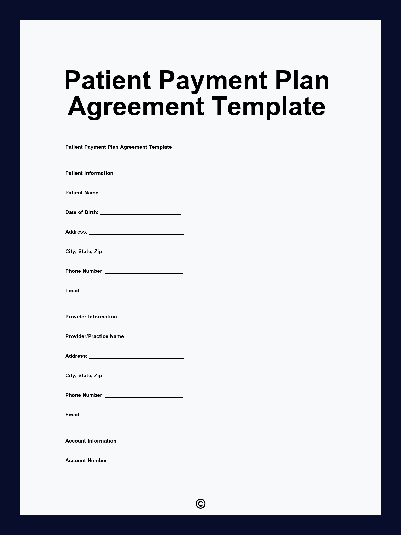 Patient Payment Plan Agreement Template