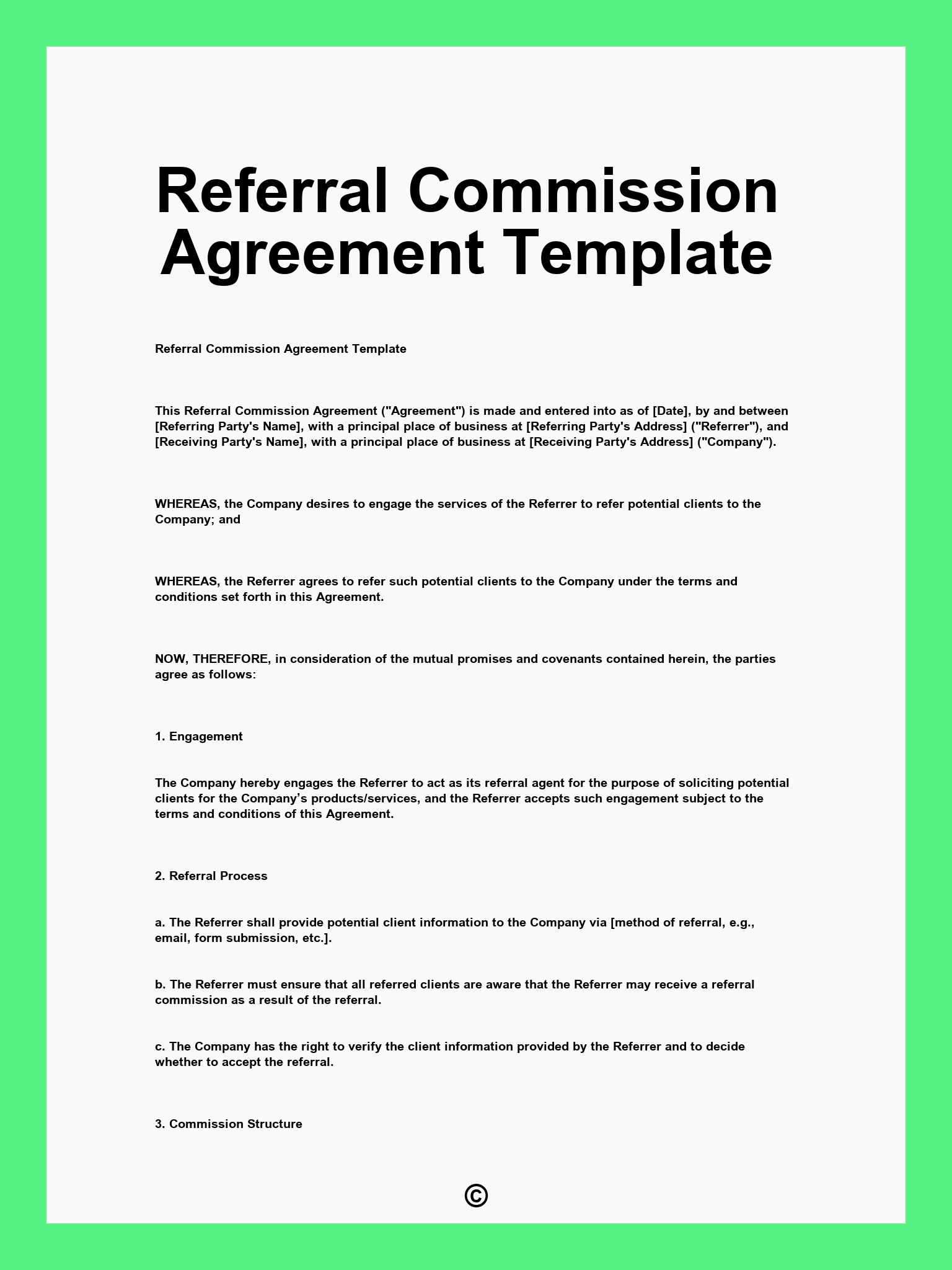 Referral Commission Agreement Template