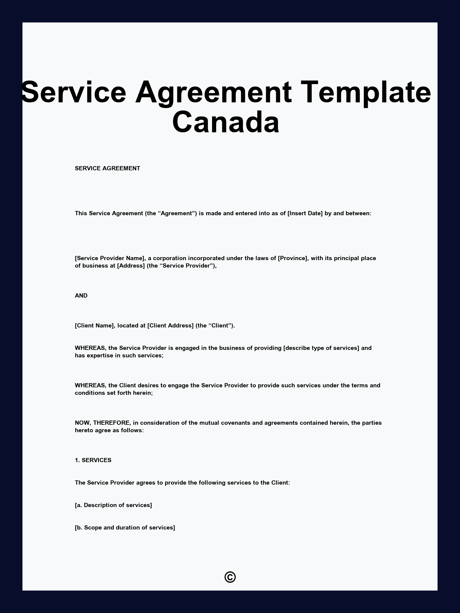 Service Agreement Template Canada
