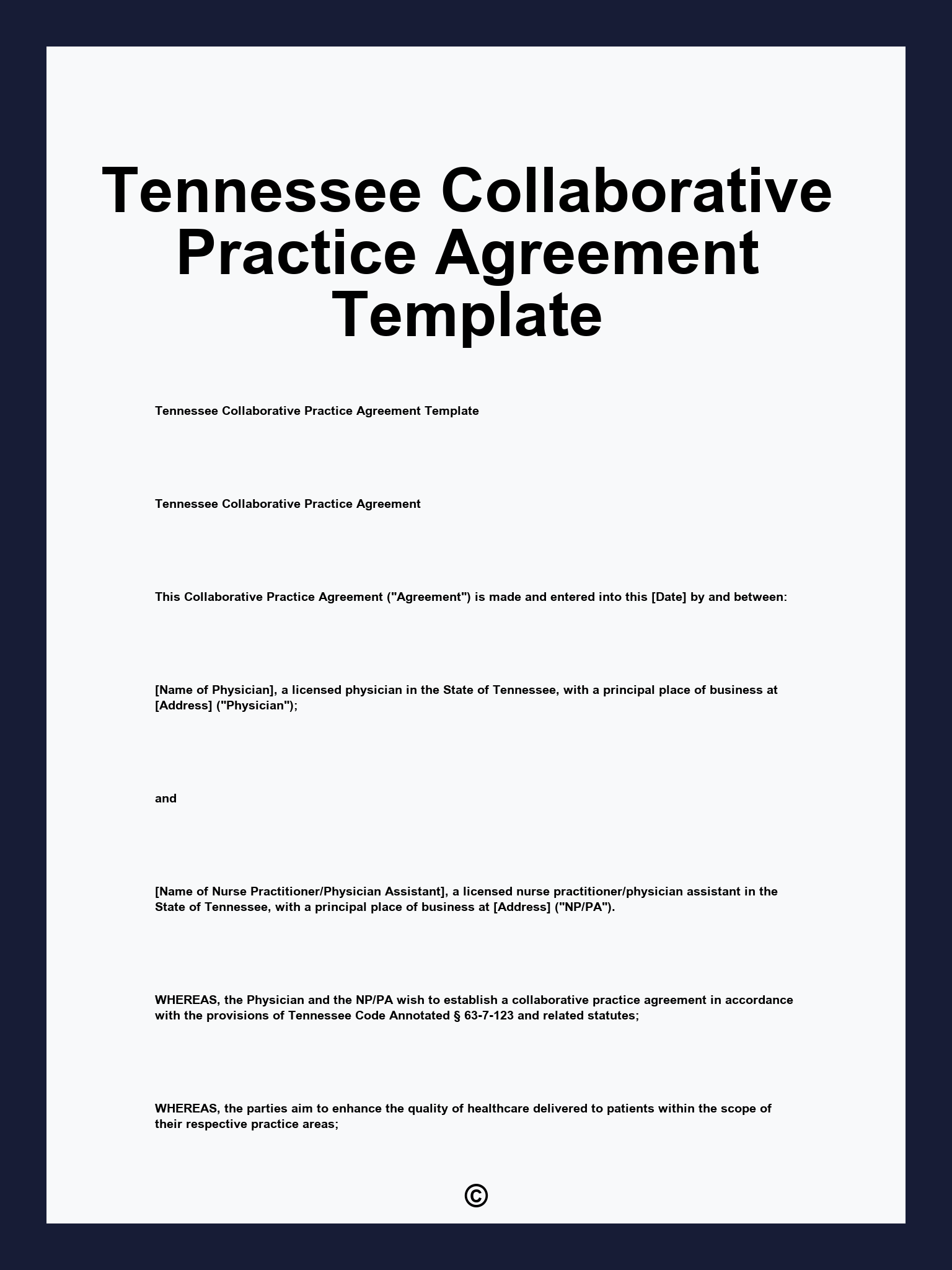 Tennessee Collaborative Practice Agreement Template