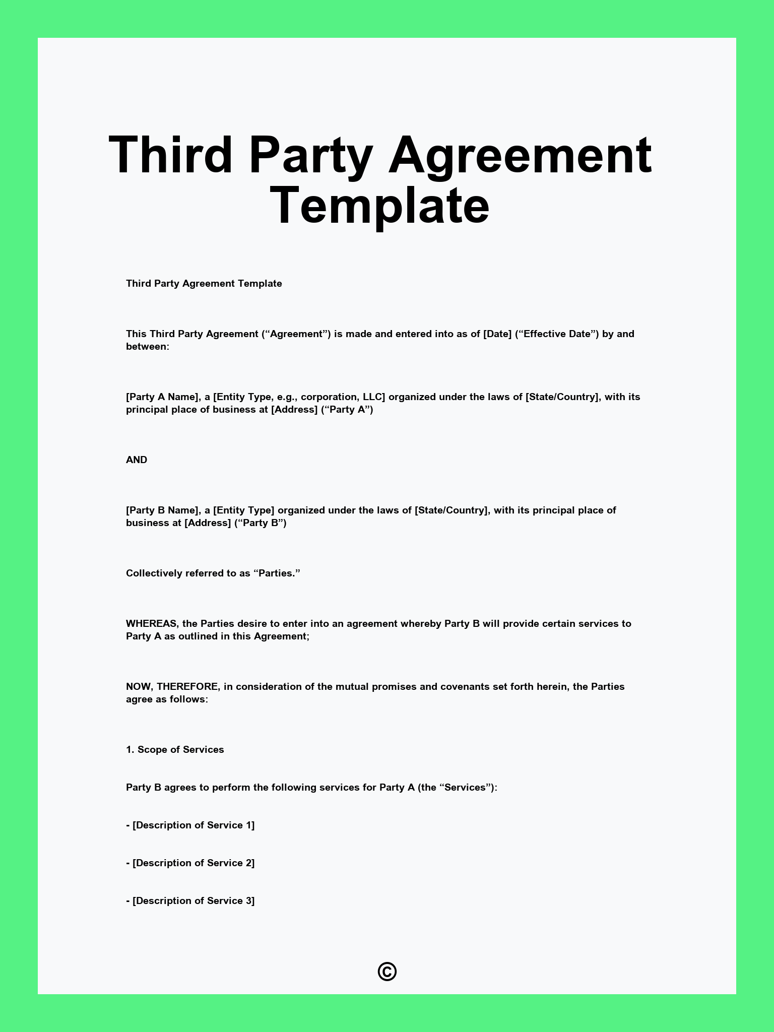 Third Party Agreement Template