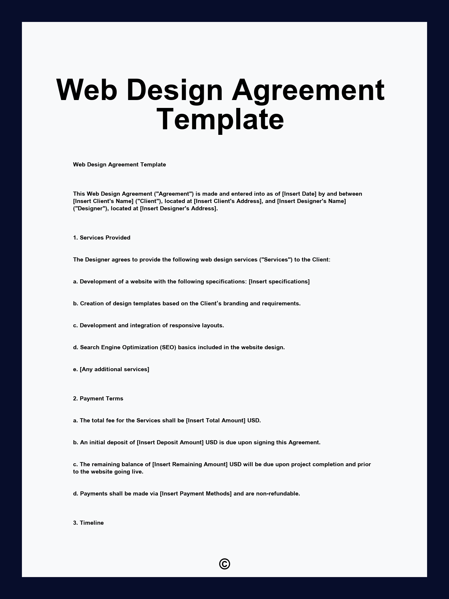 Web Design Agreement Template